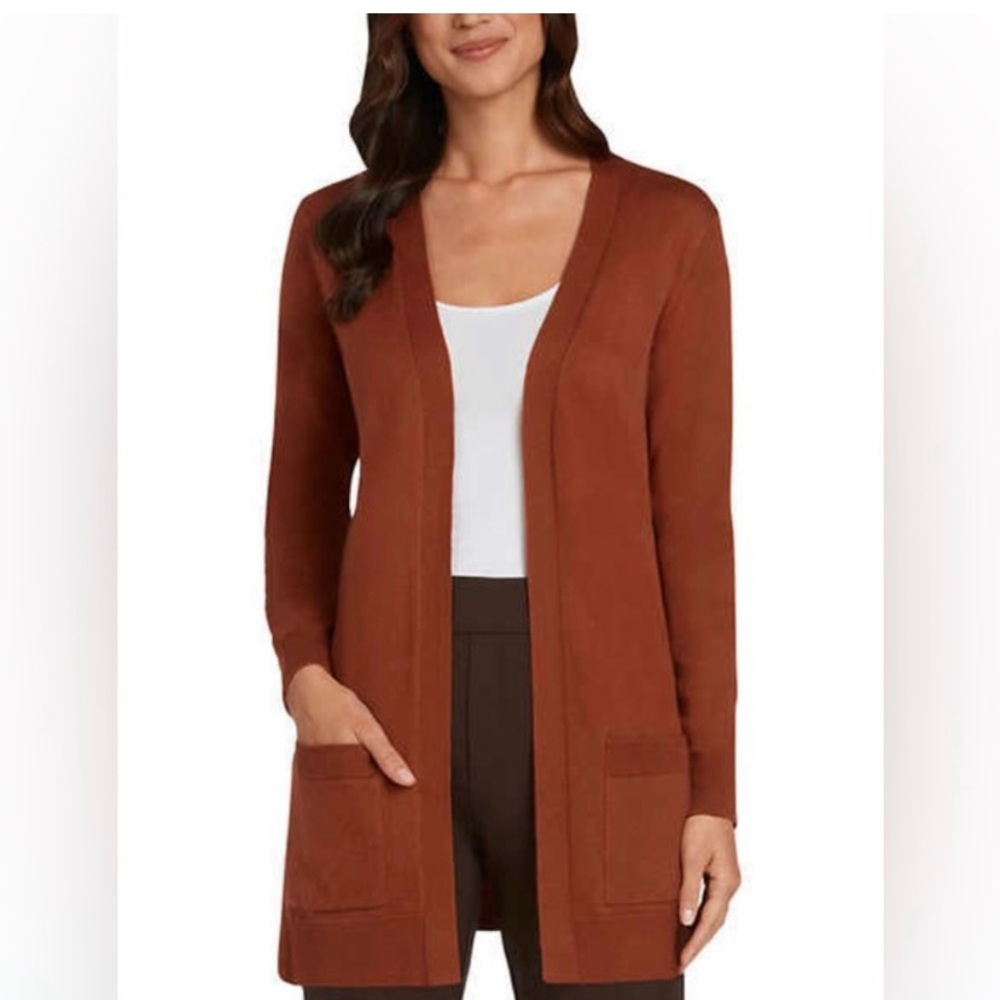 Matty M Ladies' Boyfriend Cardigan “brick” color